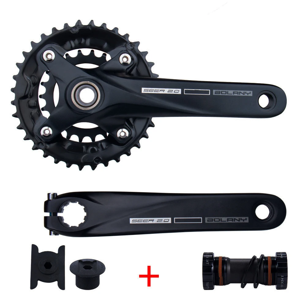 Bicycle Crankset 36T 22-36T 24-38T Bolany 104BCD Hollow Crank MTB Crankset 170mm Integrated Crank Chainring