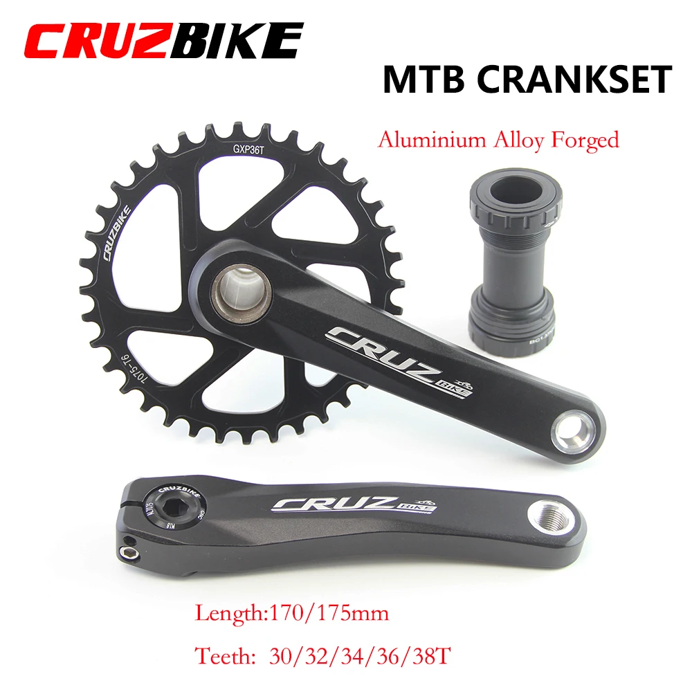CRUZbike MTB Mountain Bike Kid's Bicycle Crankset Crank 155/160/165/170/175mm Aluminum Alloy with Chainring 30/32/34/36/38T