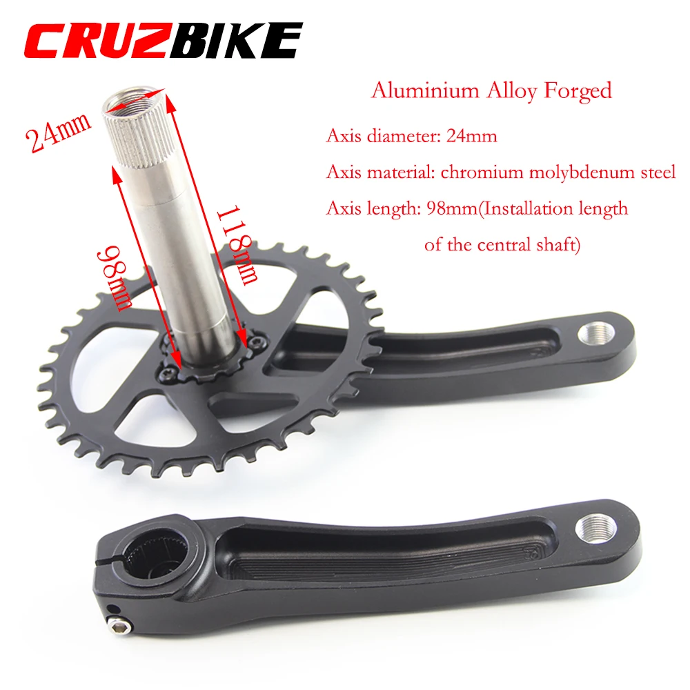 CRUZbike MTB Mountain Bike Kid's Bicycle Crankset Crank 155/160/165/170/175mm Aluminum Alloy with Chainring 30/32/34/36/38T