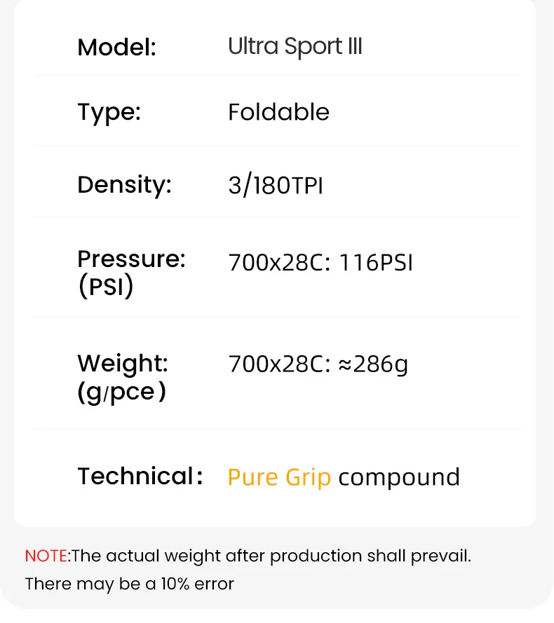 Continental 700C Road Bike Foldable Tire Ultra Sport III 700X28C Brown Edge Folding Tyre 28-622 180 TPI Gravel Tire
