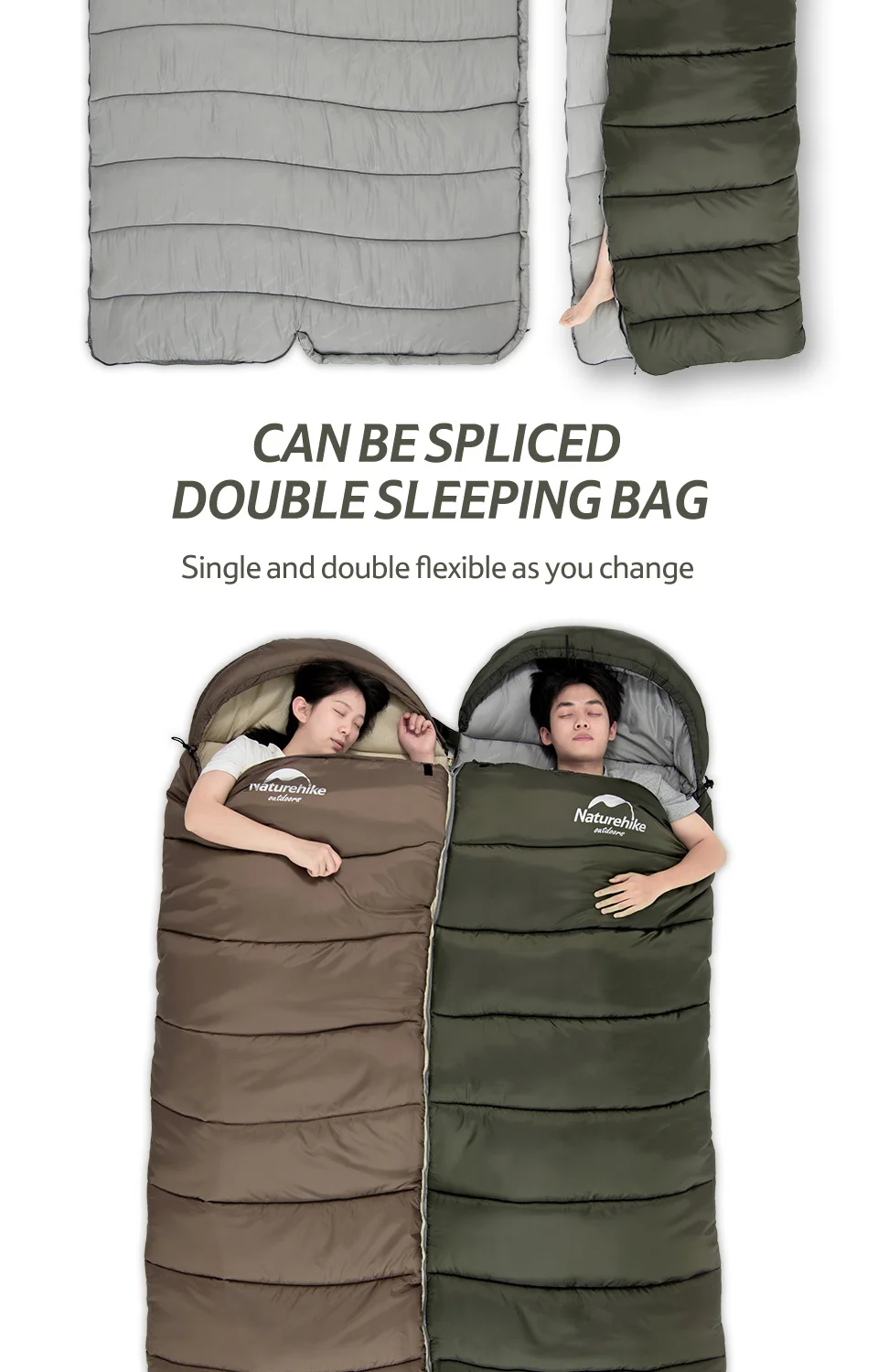 Naturehike Sleeping Bag Ultralight Camping Accsesorios Winter Outdoor Waterproof Envelope Sleeping Bag Hiking Travel U350