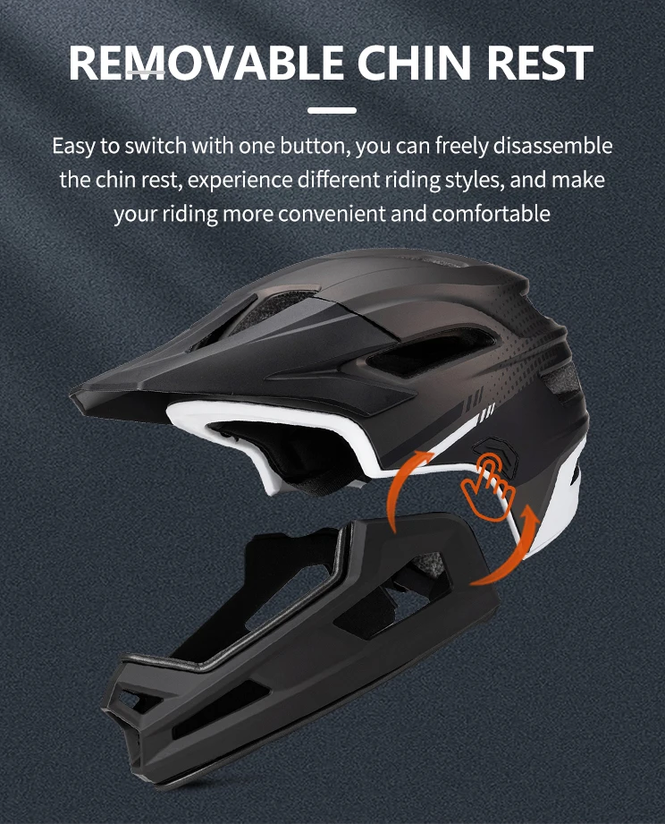 Eastinear's New Adult Bicycle Helmet Full-face Detachable Outdoor Sports Motorcycle Skateboard Riding Helmet Protects the Head