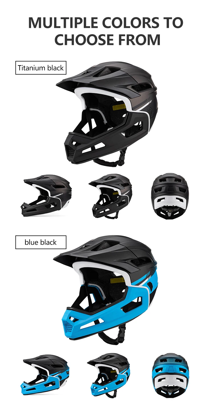 Eastinear's New Adult Bicycle Helmet Full-face Detachable Outdoor Sports Motorcycle Skateboard Riding Helmet Protects the Head
