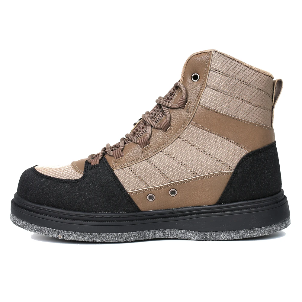 Men's Fishing Wading Boots Felt Sole Lightweight Anti-Slip Hunting Felt Bottom Waders Shoes With Metal Wading Studs