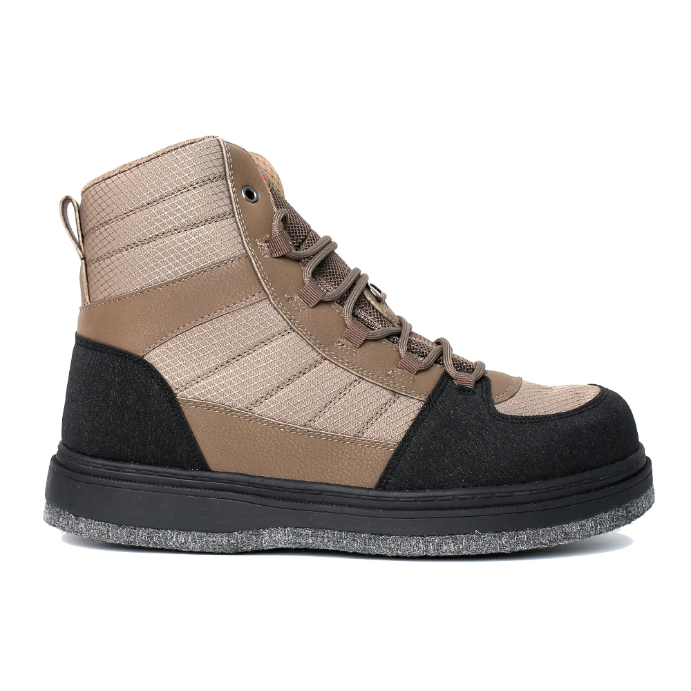 Men's Fishing Wading Boots Felt Sole Lightweight Anti-Slip Hunting Felt Bottom Waders Shoes With Metal Wading Studs