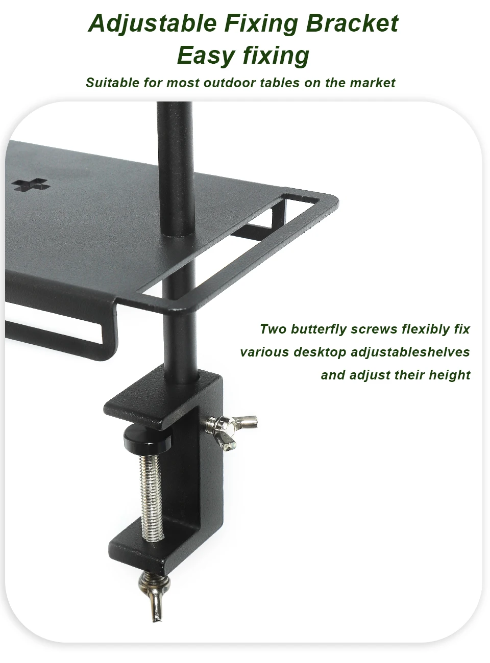 Outdoor Aluminum Storage Rack Foldable Camping Desktop Double-layer Storage Rack Camping Hanging Rack Camping Supplies