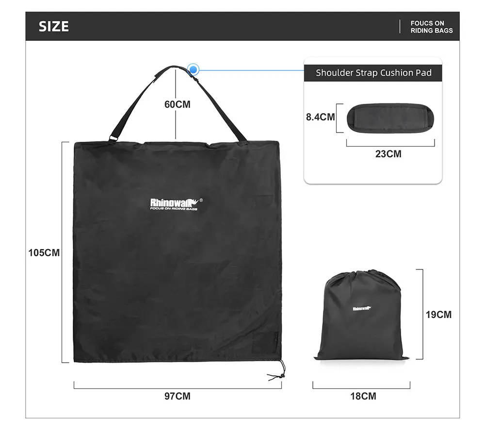 Rhinowalk 20 Inch Folding Bike Bag Lightweight Fold Bicycle Storage Bag Portable Bike Transport Carry Bag Dust Cover Accessories