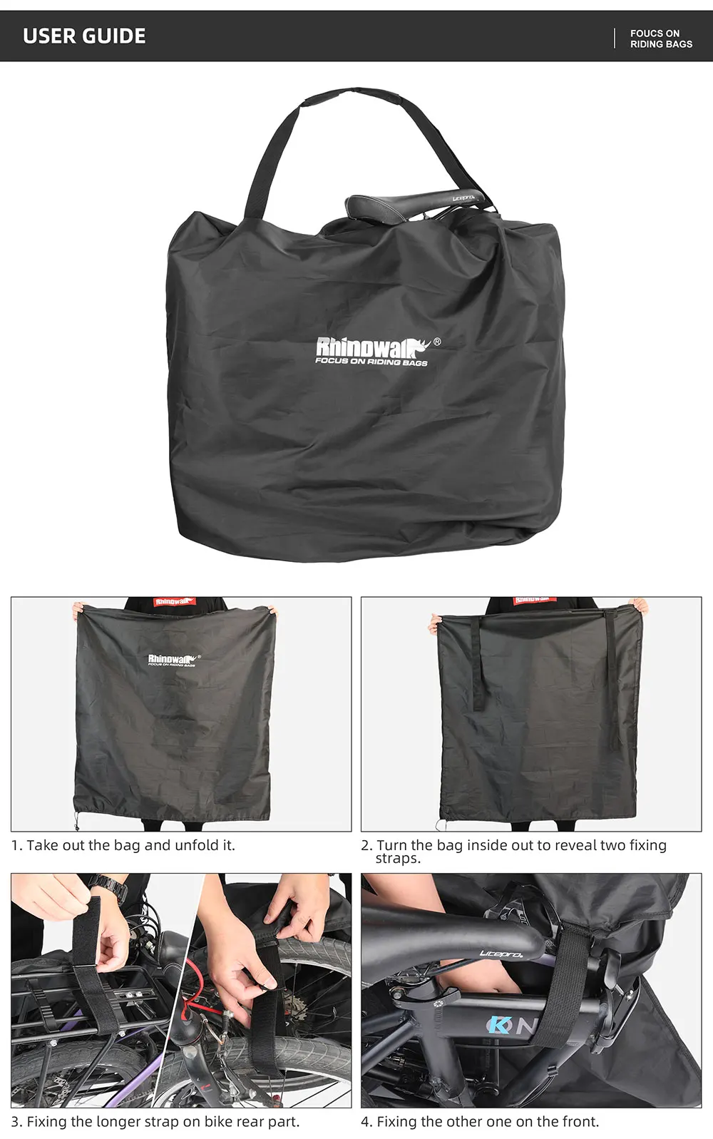 Rhinowalk 20 Inch Folding Bike Bag Lightweight Fold Bicycle Storage Bag Portable Bike Transport Carry Bag Dust Cover Accessories