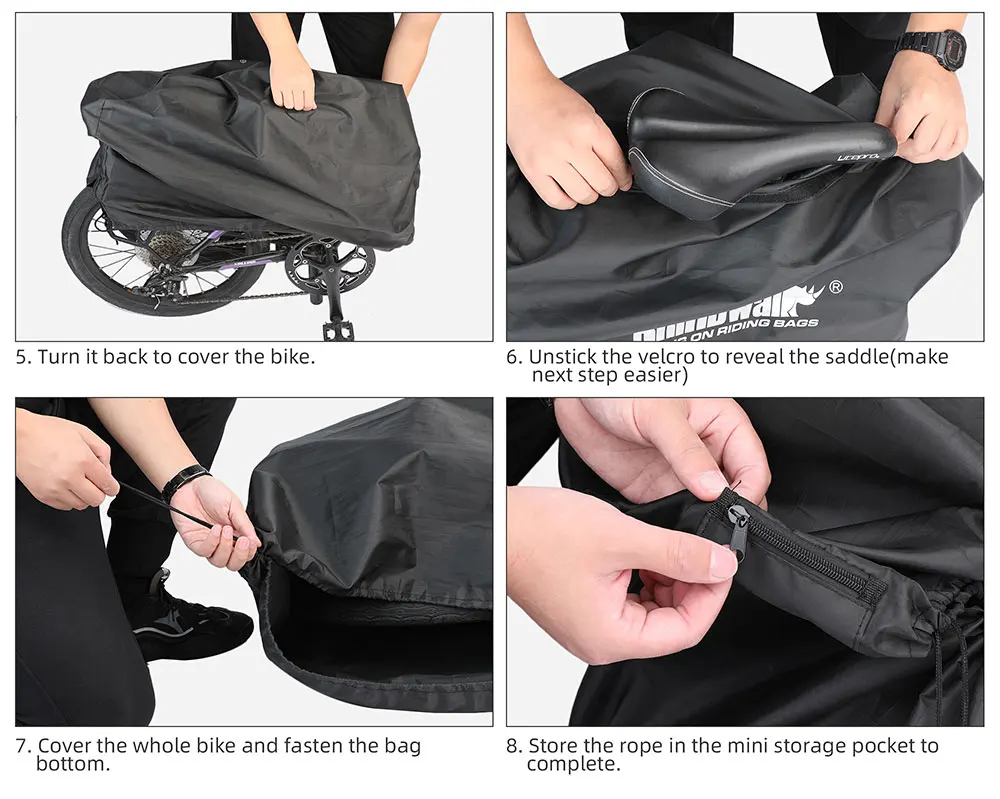 Rhinowalk 20 Inch Folding Bike Bag Lightweight Fold Bicycle Storage Bag Portable Bike Transport Carry Bag Dust Cover Accessories