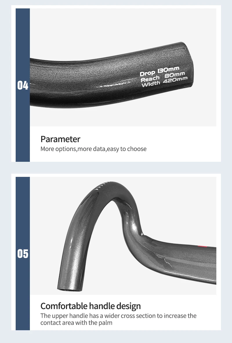 Bike Carbon Road Handlebar 400/420/440mm Glossy Internal Routing Bicycle Handle Bar Bicycle Accessories