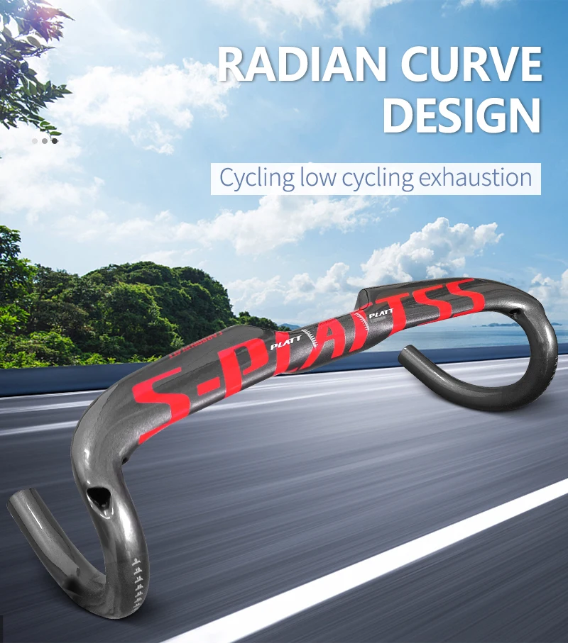Bike Carbon Road Handlebar 400/420/440mm Glossy Internal Routing Bicycle Handle Bar Bicycle Accessories