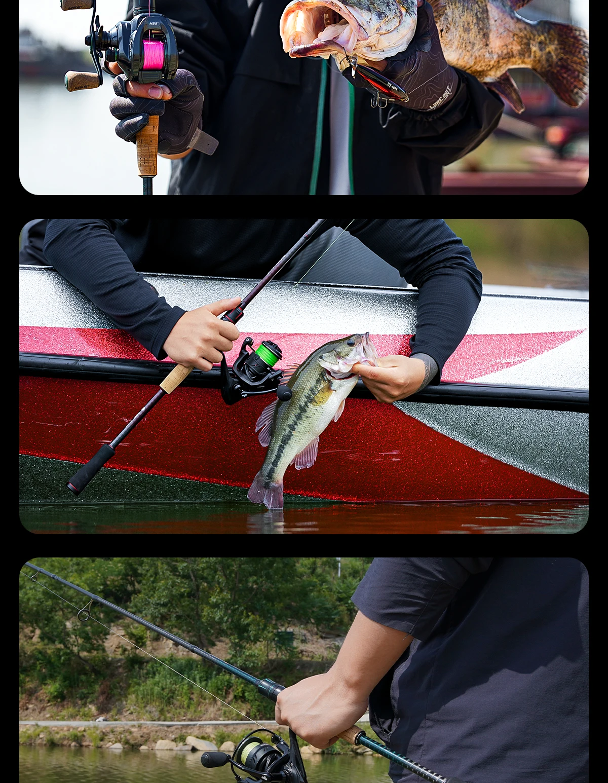 HANDING Magic L Spinning Casting Fishing Rod 1.98-2.44M Fuji O+A Guide Rings 30+24T Carbon Fiber Lure Weight 1.5-40G MF/F Action