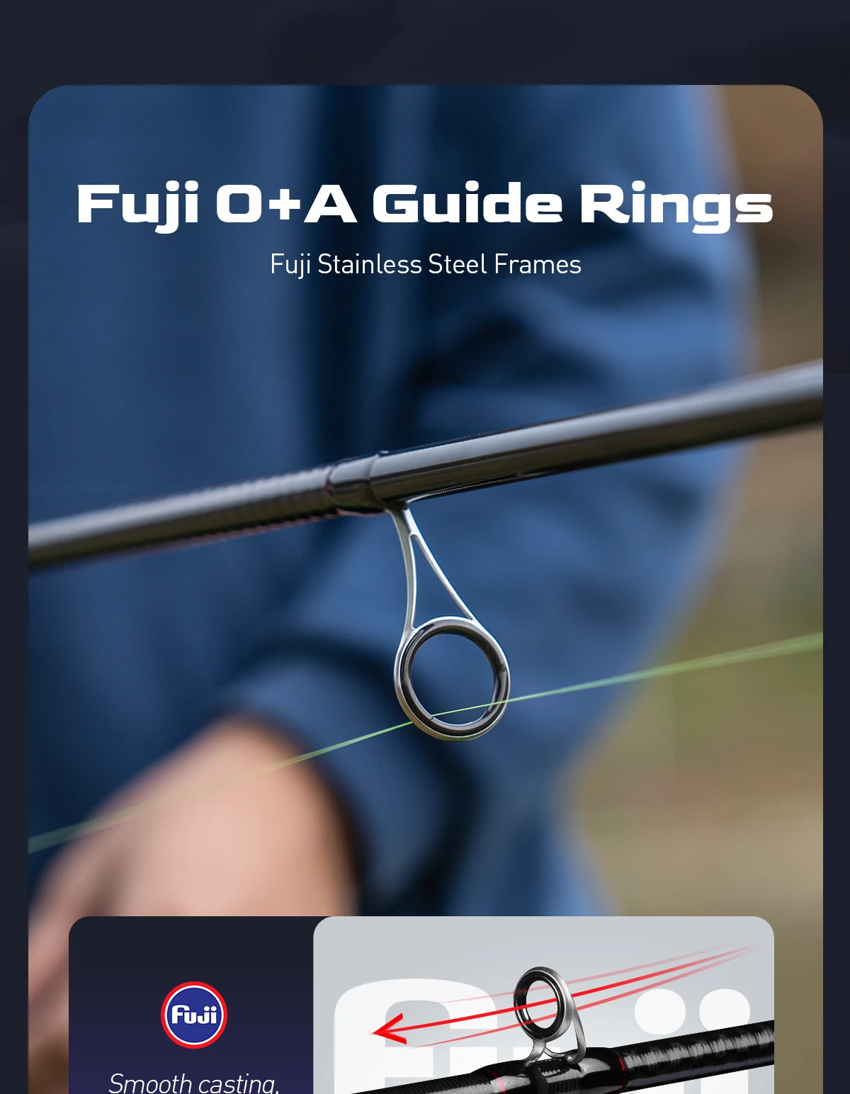 HANDING Magic L Spinning Casting Fishing Rod 1.98-2.44M Fuji O+A Guide Rings 30+24T Carbon Fiber Lure Weight 1.5-40G MF/F Action