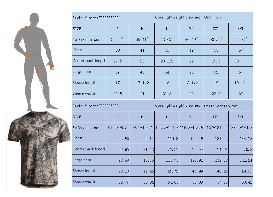 Semmer-Short Sleeve T-Shirt for Men, Lightweight Crew, Quick Dry, Print Camo, Hunting Clothes, Summer