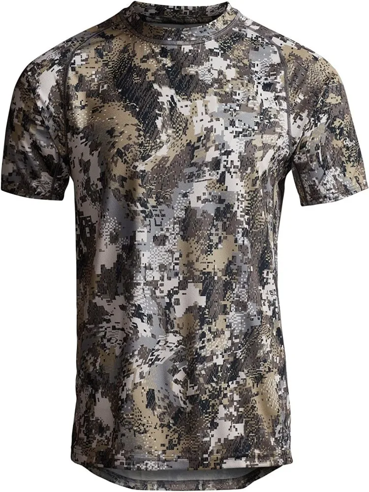 Semmer-Short Sleeve T-Shirt for Men, Lightweight Crew, Quick Dry, Print Camo, Hunting Clothes, Summer