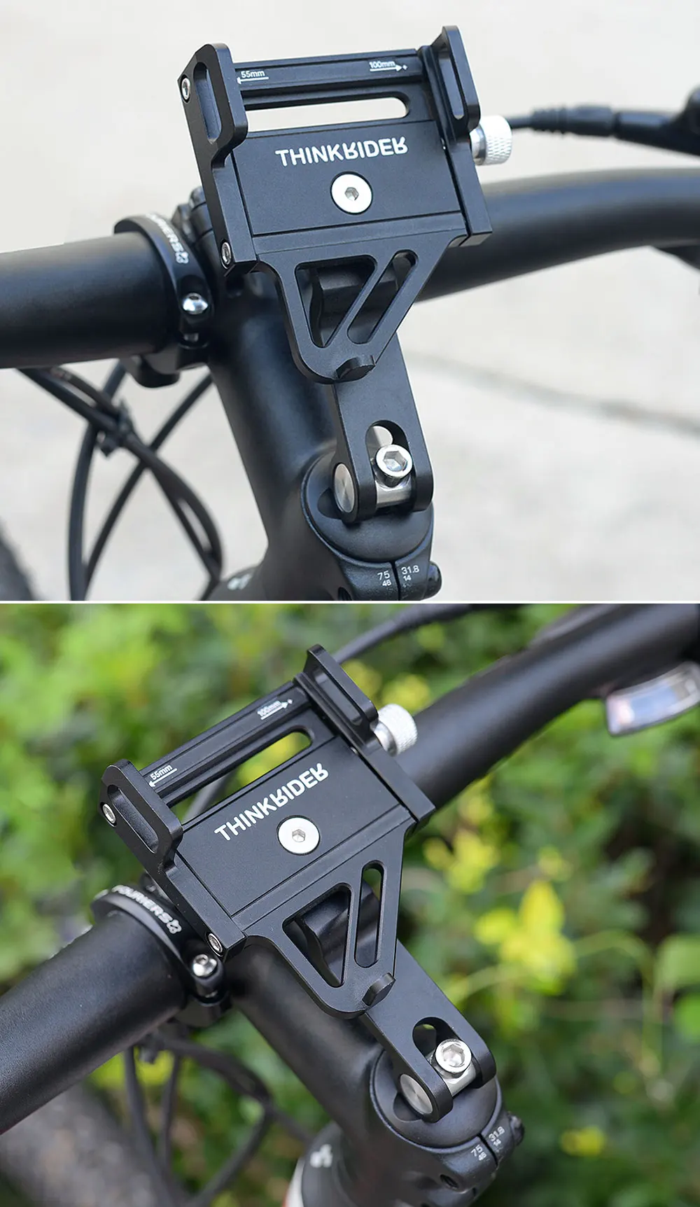 Thinkrider Phone Holder Motorcycle Electric Bicycle Smartphone Cnc Aluminum Alloy Bracket Five Claws Mechanical Bike Holder