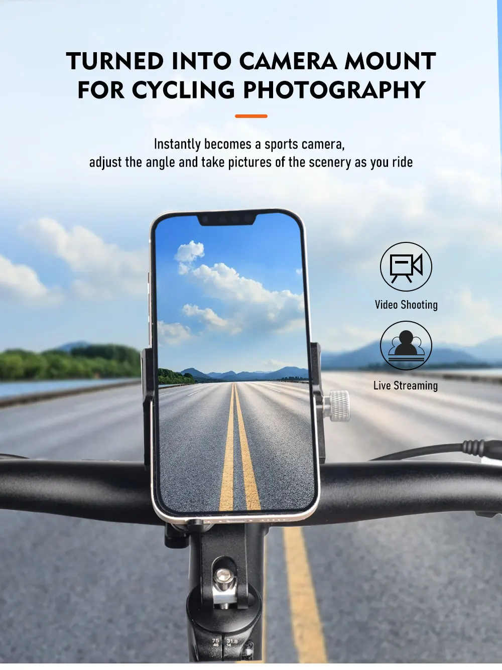 Thinkrider Phone Holder Motorcycle Electric Bicycle Smartphone Cnc Aluminum Alloy Bracket Five Claws Mechanical Bike Holder