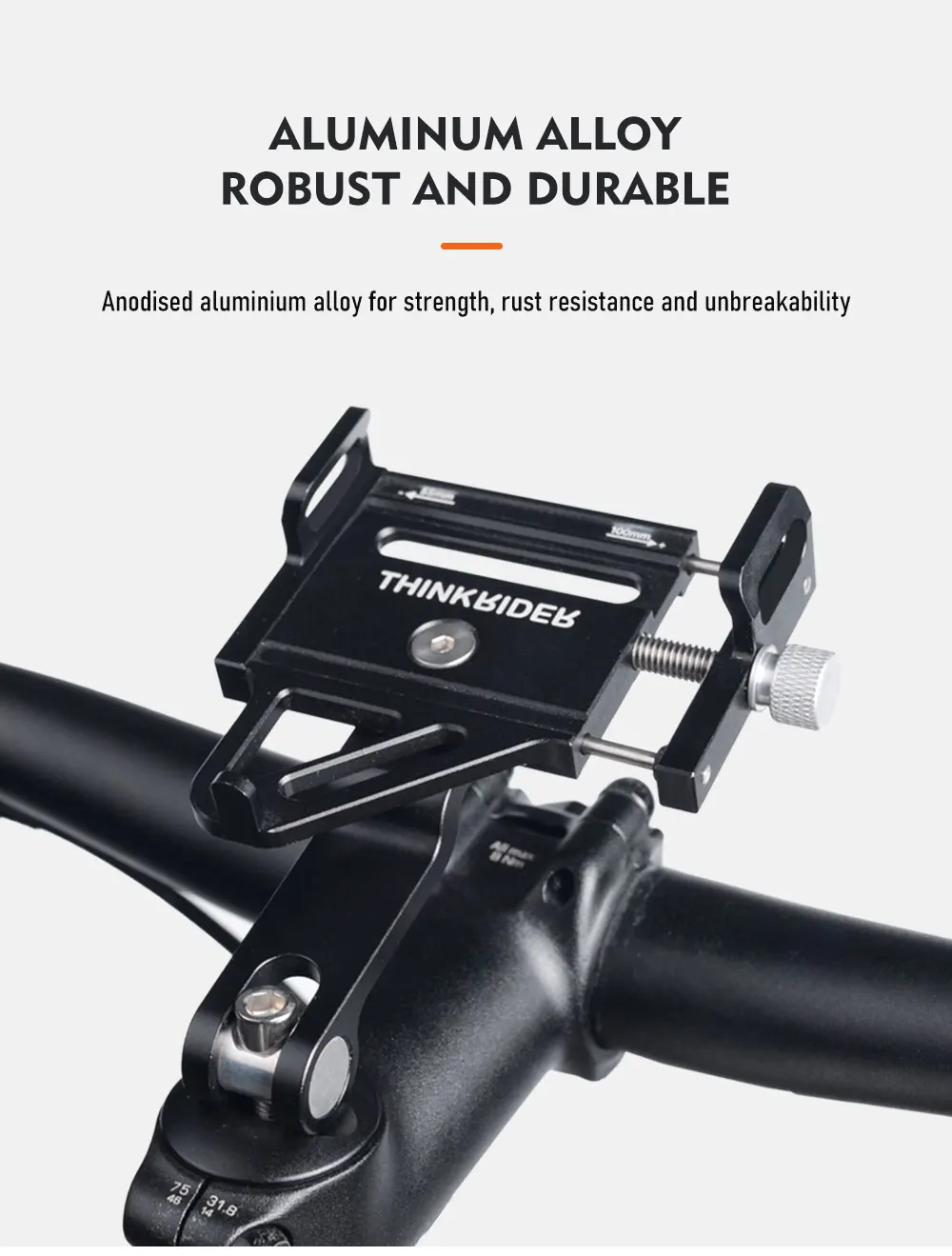 Thinkrider Phone Holder Motorcycle Electric Bicycle Smartphone Cnc Aluminum Alloy Bracket Five Claws Mechanical Bike Holder