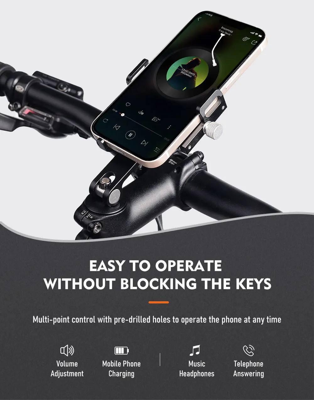Thinkrider Phone Holder Motorcycle Electric Bicycle Smartphone Cnc Aluminum Alloy Bracket Five Claws Mechanical Bike Holder
