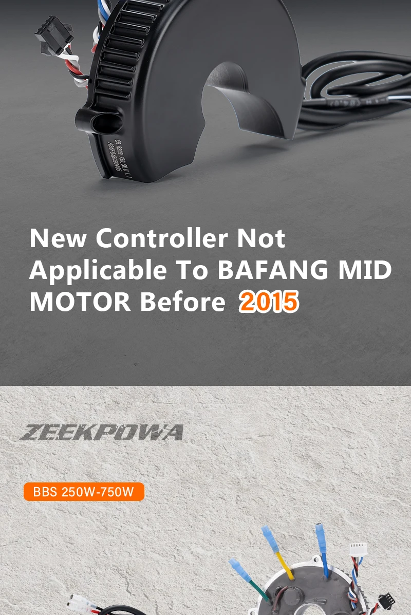 Bafang Mid Drive Motor Replacement Controller for BBS01B BBS02B BBSHD 36V 250W 350W 500W / 48V 500W 750W 1000W / 52V 1000W
