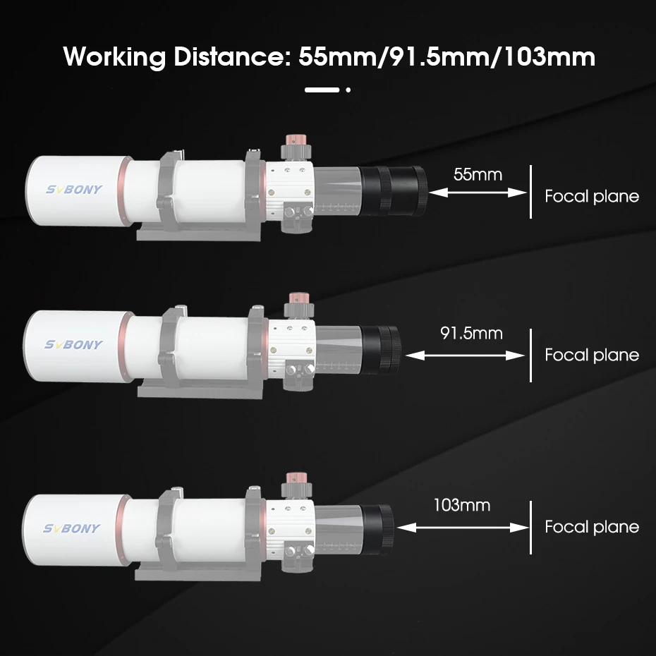 Svbony SV209 Field Flattener 1.0x for SV550 80F6 Astrophotography M63x1 Connection Black