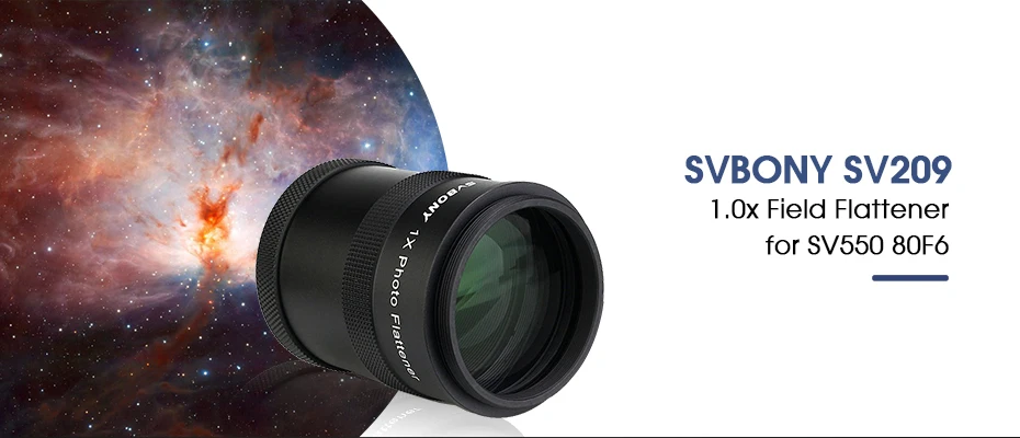 Svbony SV209 Field Flattener 1.0x for SV550 80F6 Astrophotography M63x1 Connection Black