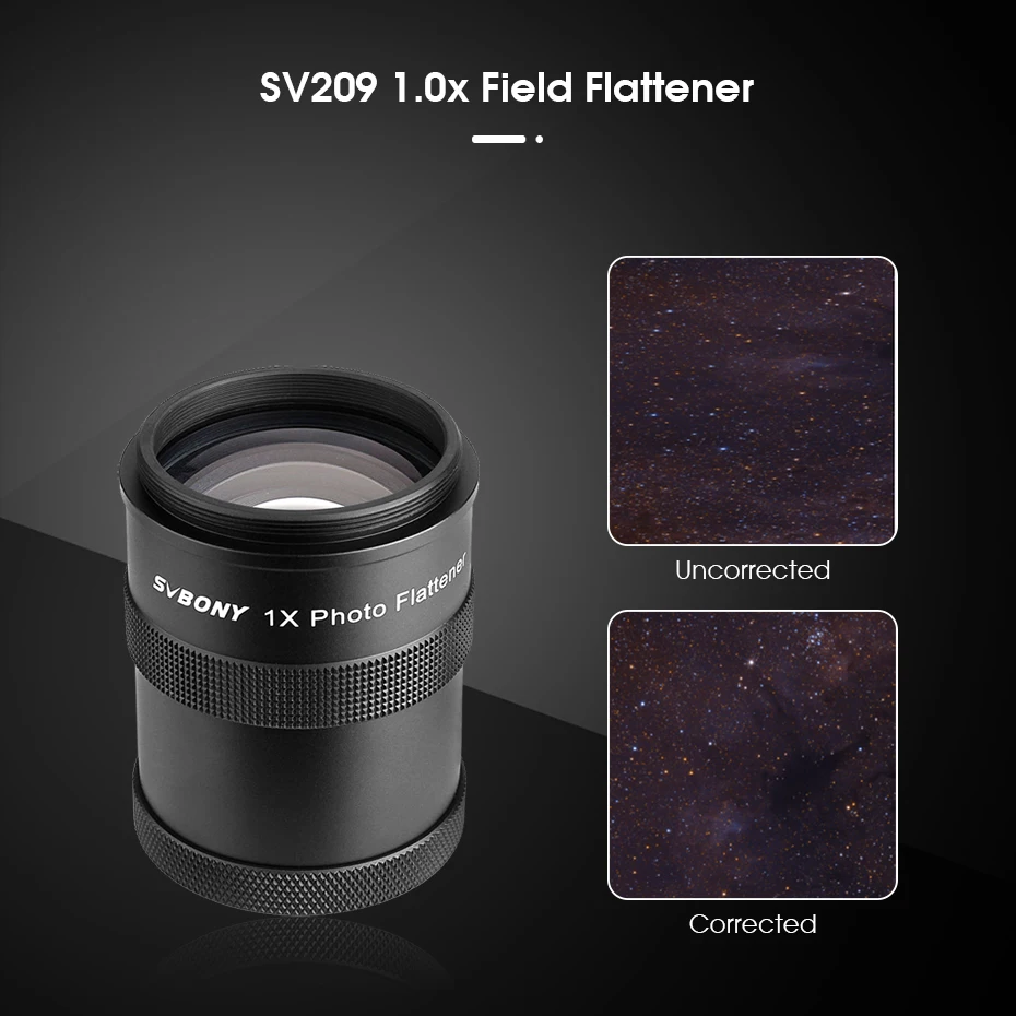 Svbony SV209 Field Flattener 1.0x for SV550 80F6 Astrophotography M63x1 Connection Black