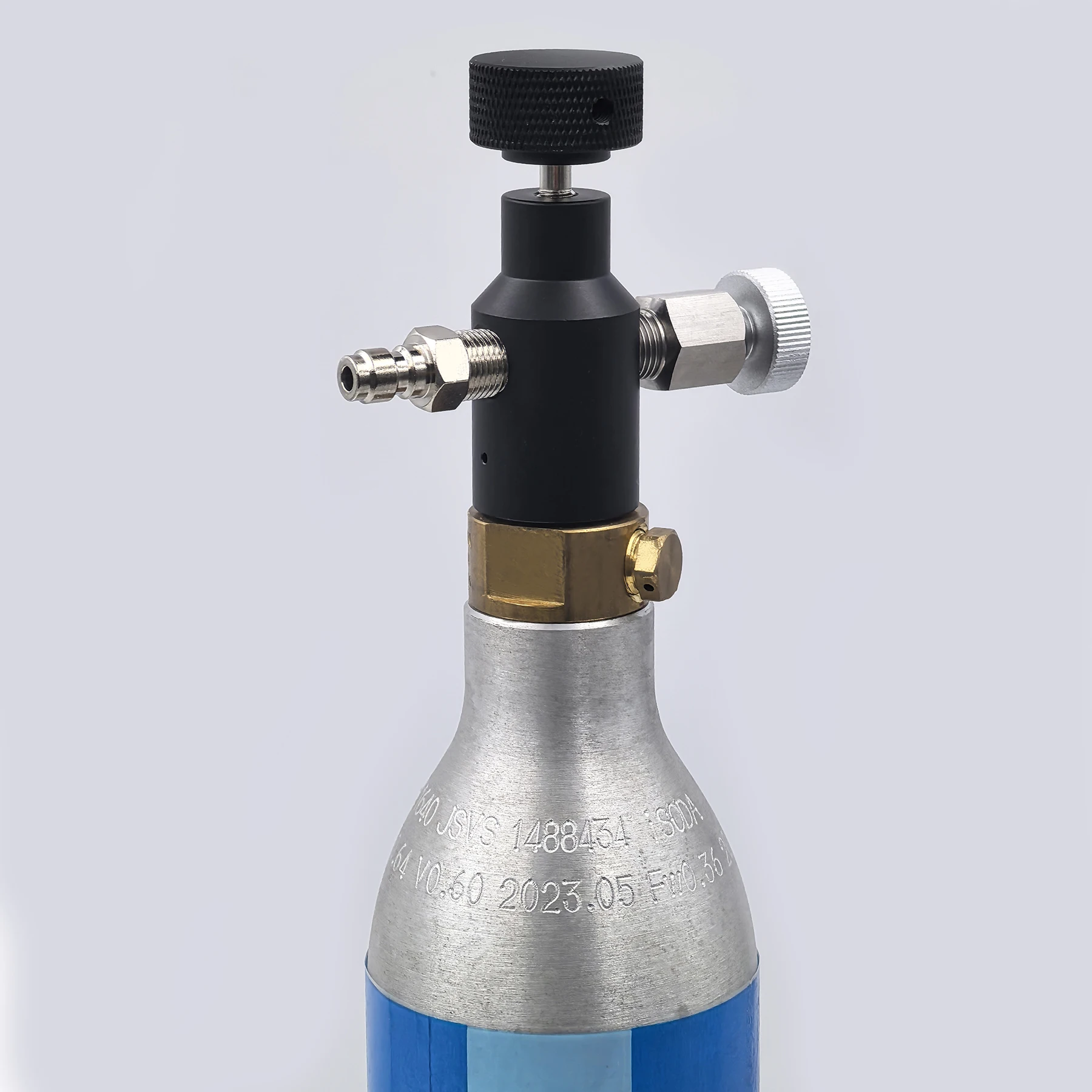 Sparkling Water Maker Blue Cylinder CO2 Refill Fill Station Adapter with Hose Gauge Kit, Soda Machine CO2 Bottle Charging Valve