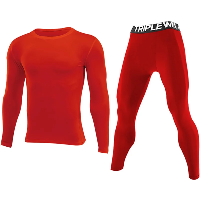 Men Long Sleeve Tracksuits GYM Fitness Tee + Leggings Men's Sport Running Set Yoga Skiing Basketball Football Clothes Suit 96