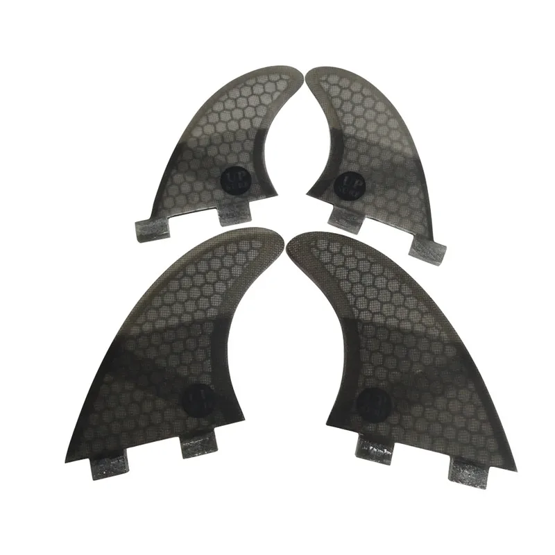 UPSURF FCS Quad Fins M+GL Surfboasrd Fins For Surfing Stabilizer Surf Quad Fins Honeycomb Surf Fins 4pcs Set Grey