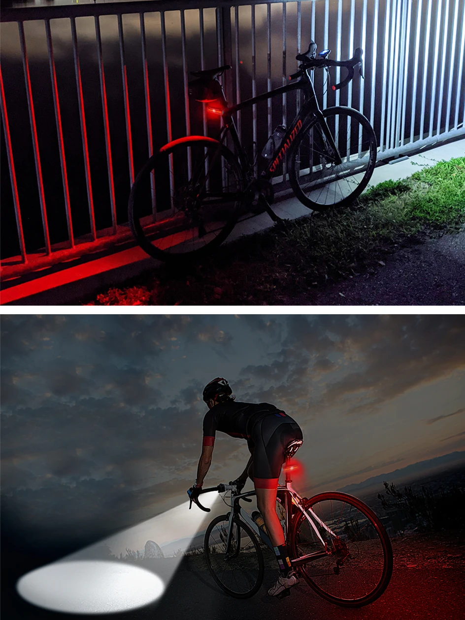 Upgrade Bicycle Light Powerful 8LED Bike Headlight 10000mAh USB Rechargeable as Power Bank Front and Rear Lights Set Optional