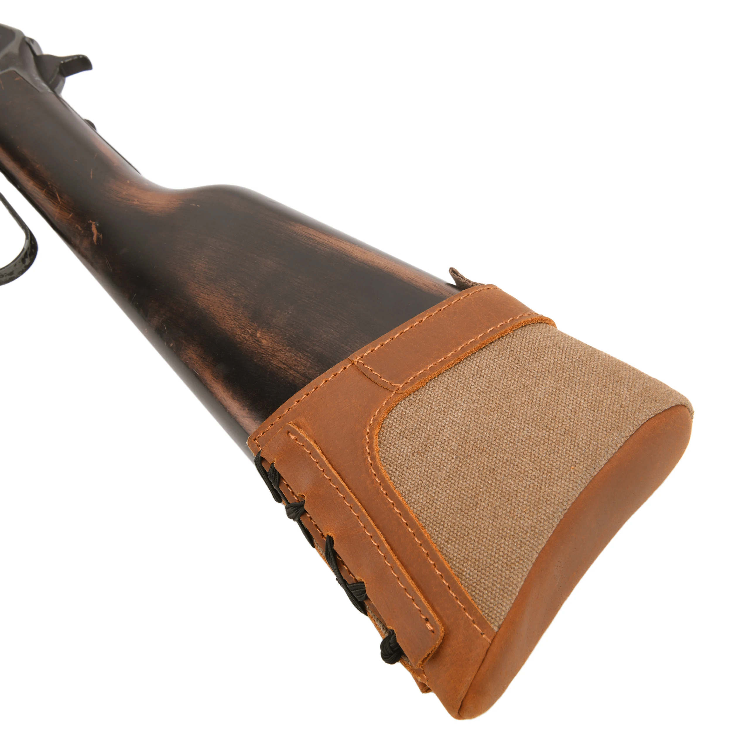 Genuine Leather Gun Buttstock Extension Slip on Recoil Pad, Canvas Shotgun Butt Recoil Pad, Small / Large Size