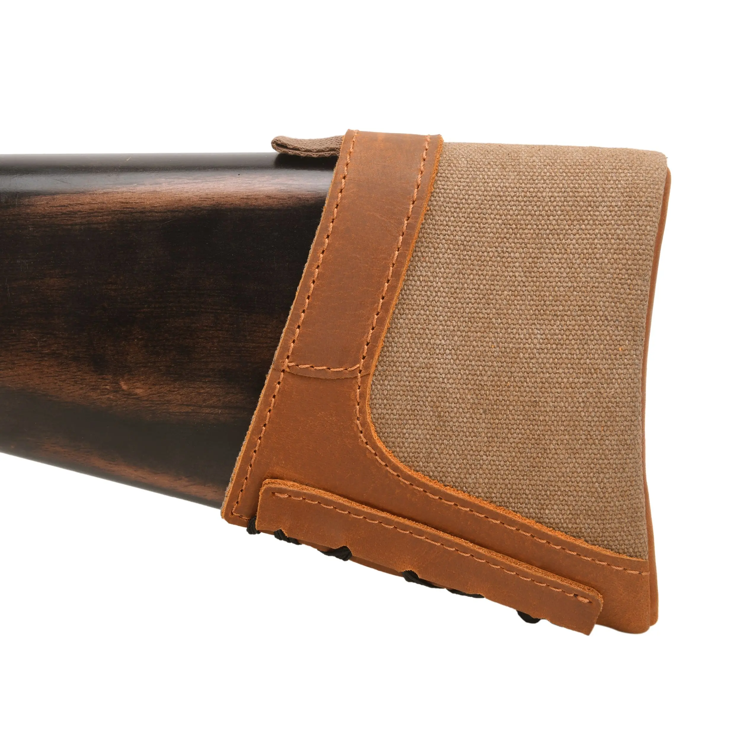 Genuine Leather Gun Buttstock Extension Slip on Recoil Pad, Canvas Shotgun Butt Recoil Pad, Small / Large Size
