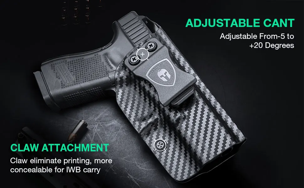 IWB Carbon Fiber Holsters Fit Glock 17 Glock 19 / 19X / 26 / 44 / 45 Gen(1 2 3 4 5) & Glock 23 / 32 Gen(3-4) Pistol Kydex Gags