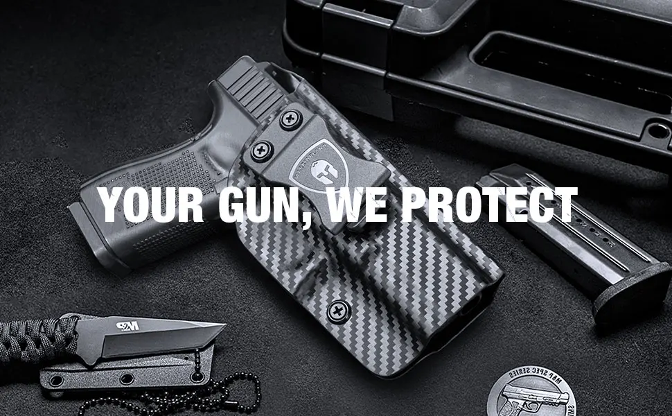 IWB Carbon Fiber Holsters Fit Glock 17 Glock 19 / 19X / 26 / 44 / 45 Gen(1 2 3 4 5) & Glock 23 / 32 Gen(3-4) Pistol Kydex Gags