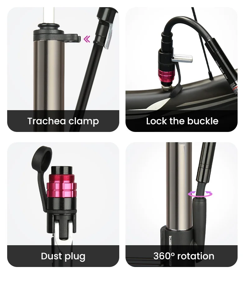 Giyo 140psi Bicycle Pump Portable Presta/Schrader Valve MTB Cycling Pump Road Bike Mini Floor Standing Pump Tire Inflator