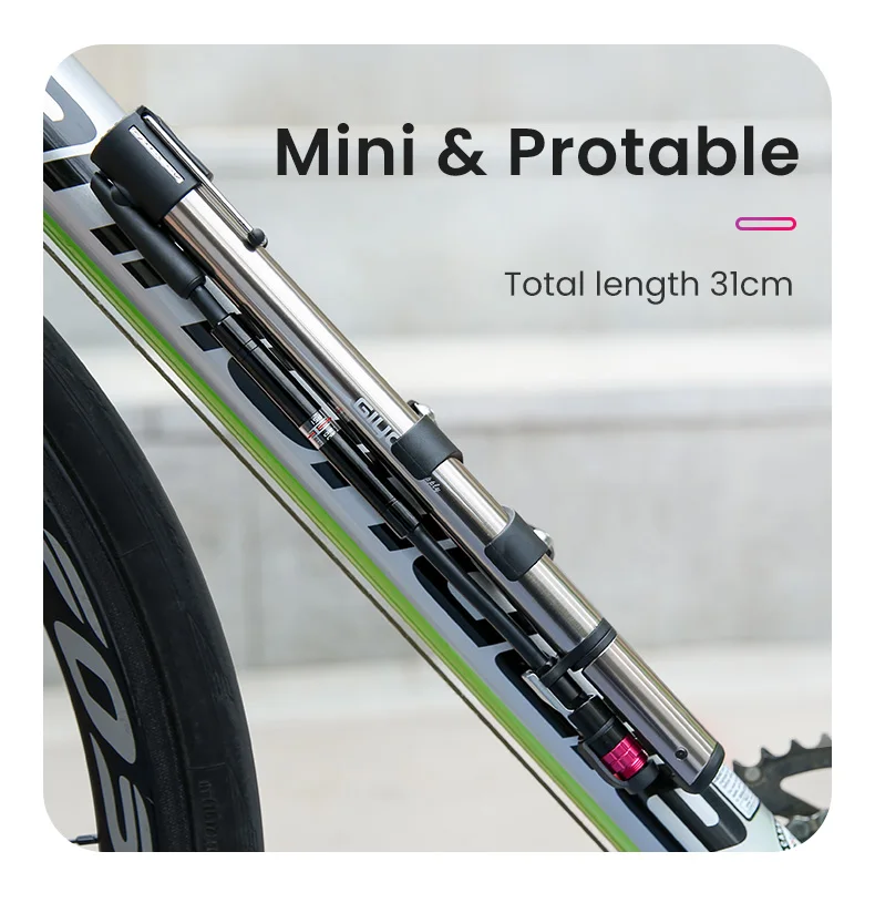 Giyo 140psi Bicycle Pump Portable Presta/Schrader Valve MTB Cycling Pump Road Bike Mini Floor Standing Pump Tire Inflator