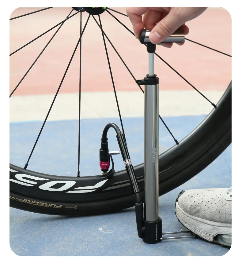 Giyo 140psi Bicycle Pump Portable Presta/Schrader Valve MTB Cycling Pump Road Bike Mini Floor Standing Pump Tire Inflator