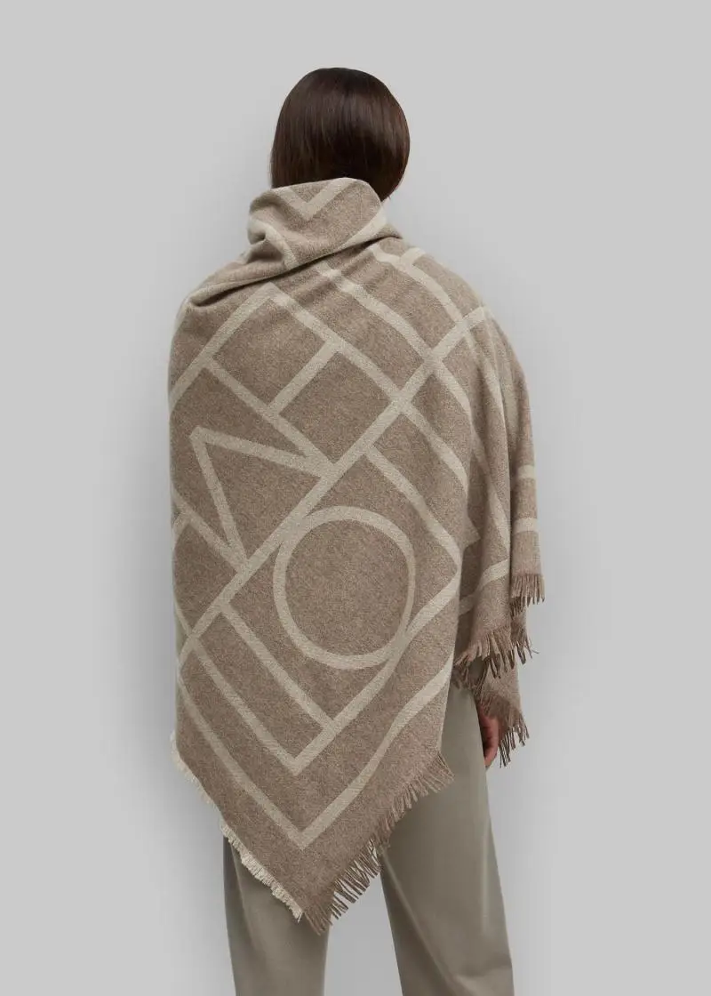 88% wool Winter Soft Cashmere Scarf Women Geometric Scarves Letters Shawls Wraps Thicken Warm