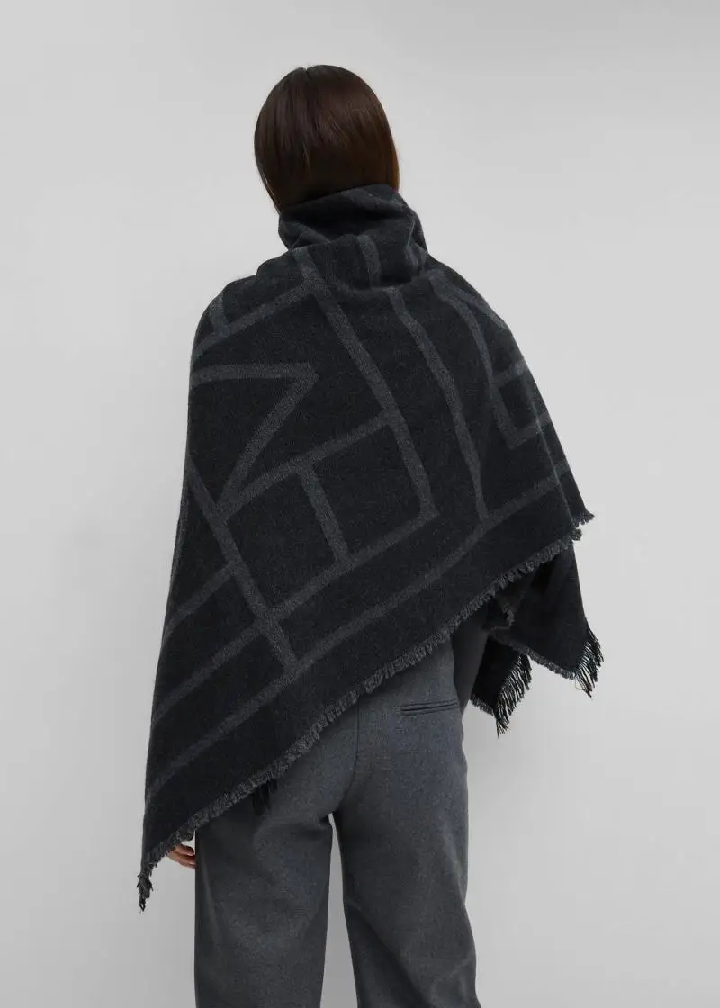 88% wool Winter Soft Cashmere Scarf Women Geometric Scarves Letters Shawls Wraps Thicken Warm