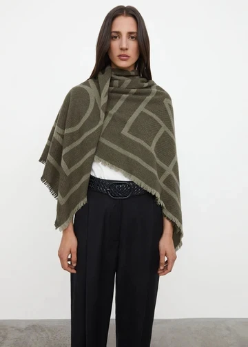 88% wool Winter Soft Cashmere Scarf Women Geometric Scarves Letters Shawls Wraps Thicken Warm