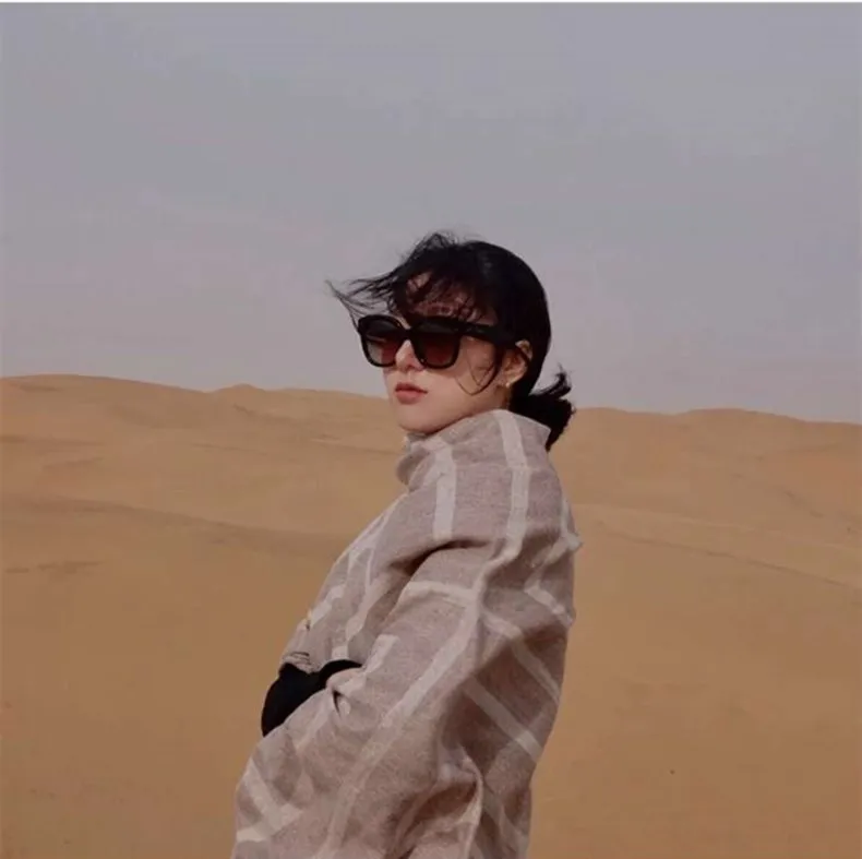 88% wool Winter Soft Cashmere Scarf Women Geometric Scarves Letters Shawls Wraps Thicken Warm