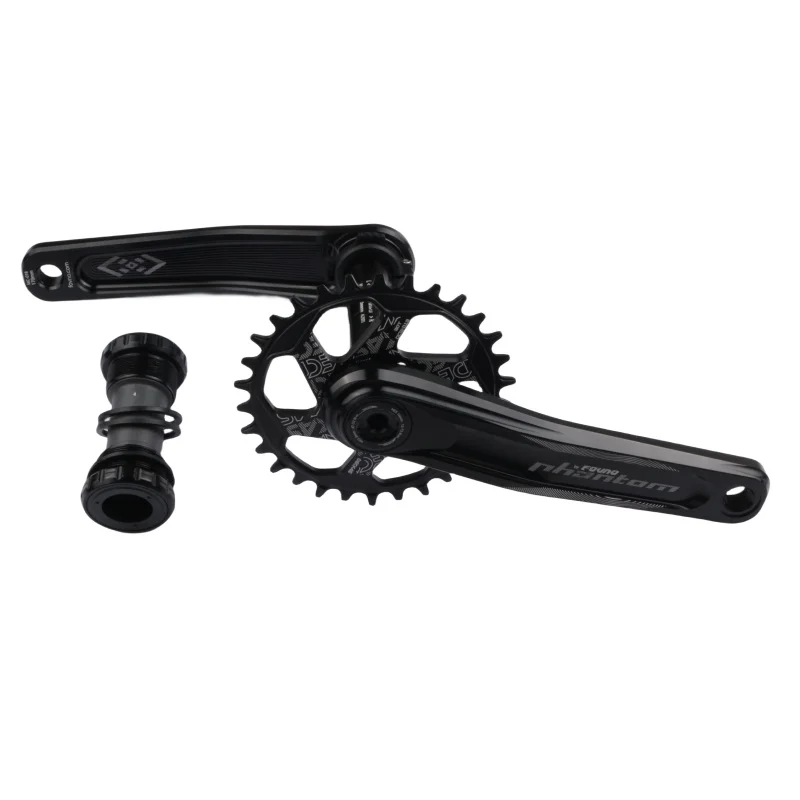 Fovno Crank 170MM 175MM 24MM Axis BSA Deckas 3MM Offset Chainring 30T 32T 34T 36T 38T MTB Bike Riding Black Red CNC Crankset