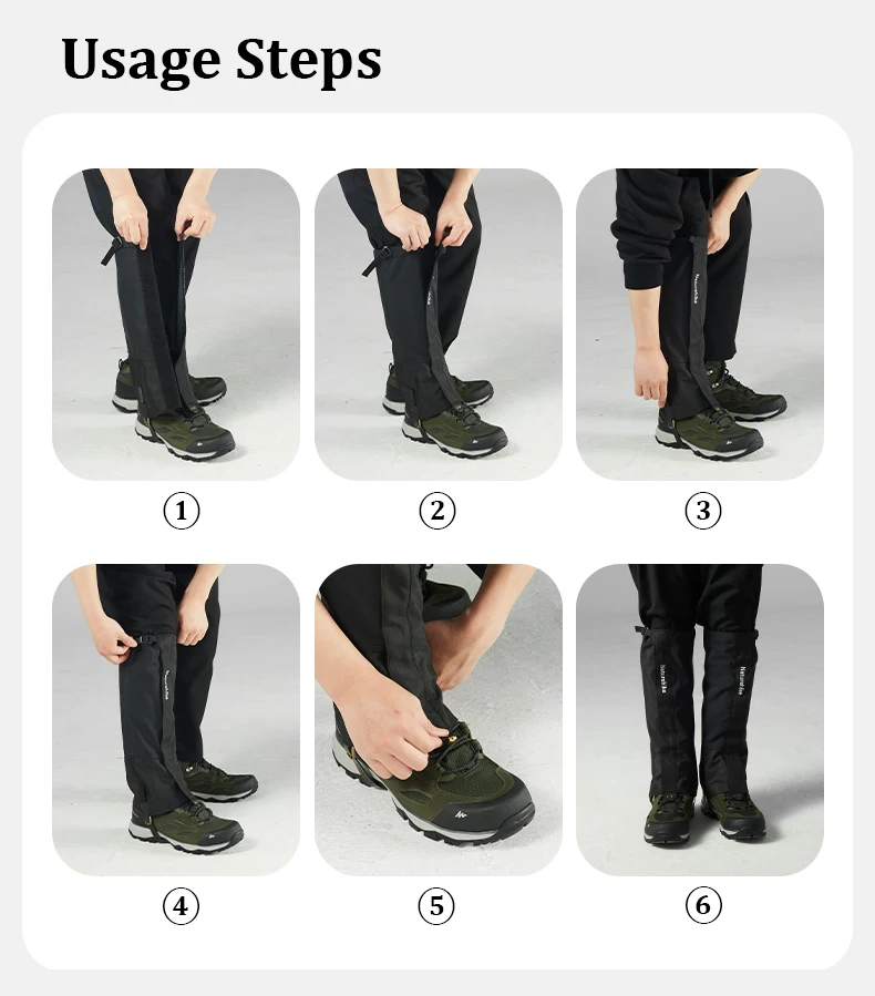 Naturehike 1 Pair Trekking Waterproof Leg Covers Hiking Snow Legging Gaiters Outdoor Climbing Camping Skiing Foot Cover