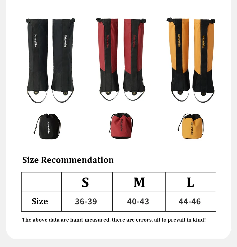 Naturehike 1 Pair Trekking Waterproof Leg Covers Hiking Snow Legging Gaiters Outdoor Climbing Camping Skiing Foot Cover