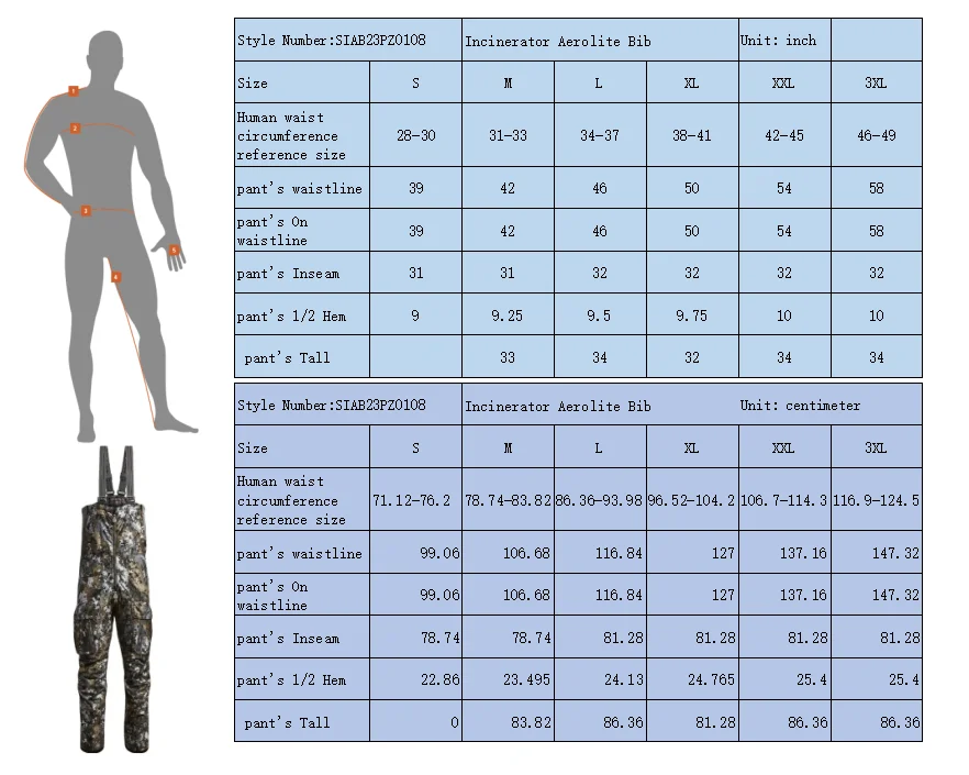 Incinerator Aerolite Bib for Men, Camouflage Overalls, Custom, High Quality, Winter, Hunting Pants