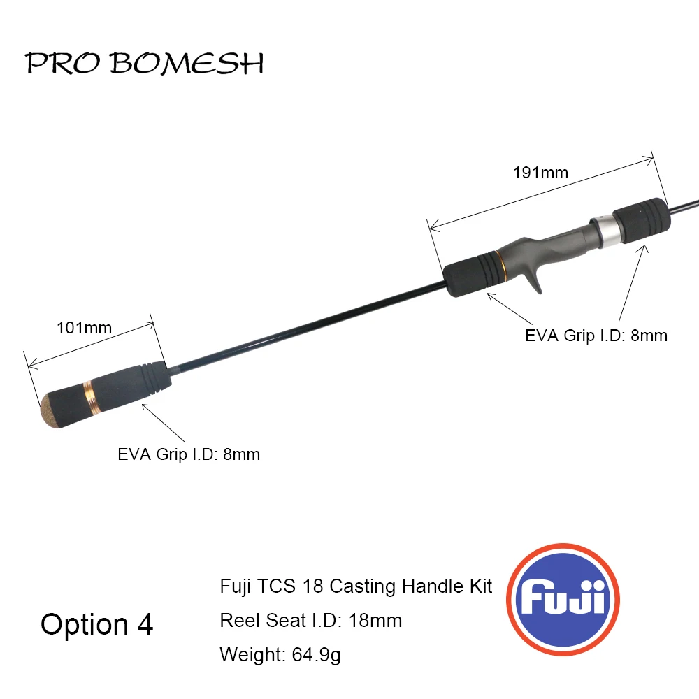 Pro Bomesh Fuji DPS18 TCS18 Reel Seat EVA Handle Kit Slow Jigging DIY Fishing Rod Component Pole Accessory Repair