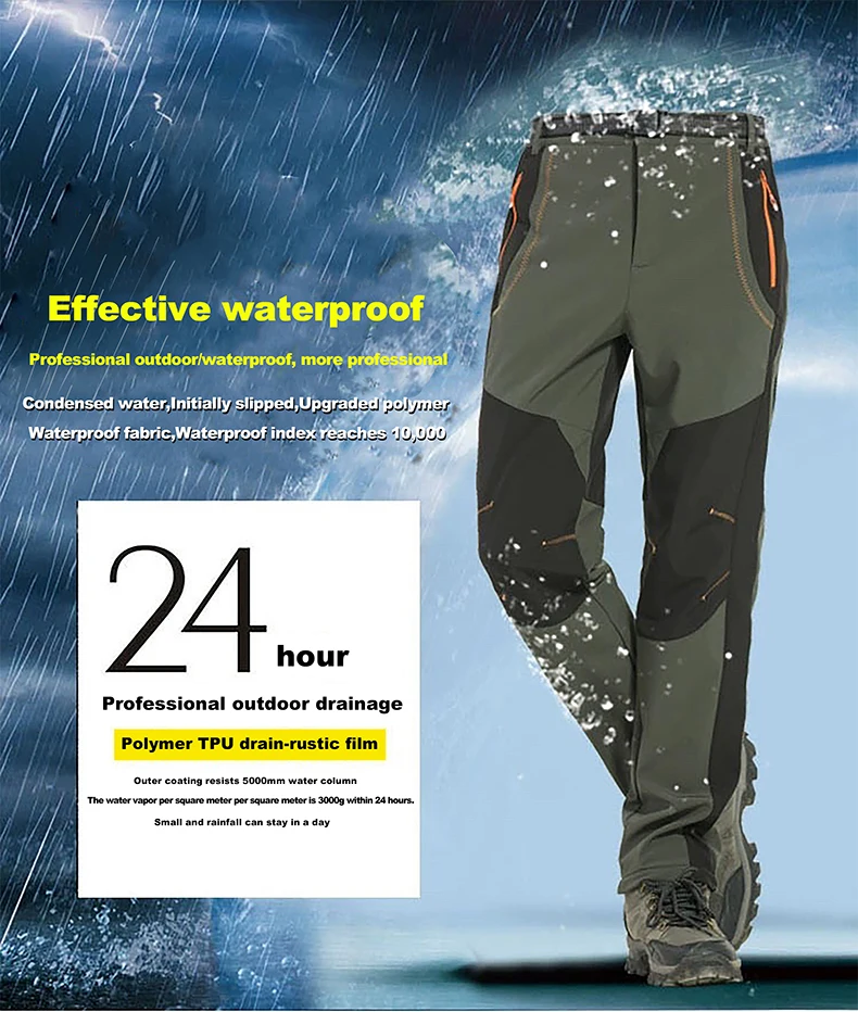 LNGXO Thick Warm Fleece Winter Pants Women Waterproof Hiking Trekking Camping Skiing Soft Shell Pants Outdoor Windproof Trousers
