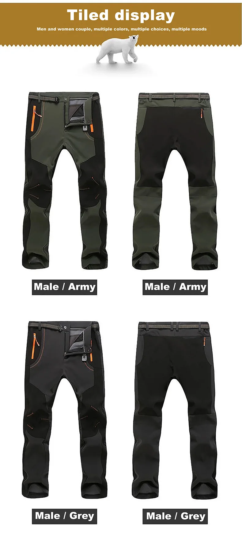 LNGXO Thick Warm Fleece Winter Pants Women Waterproof Hiking Trekking Camping Skiing Soft Shell Pants Outdoor Windproof Trousers