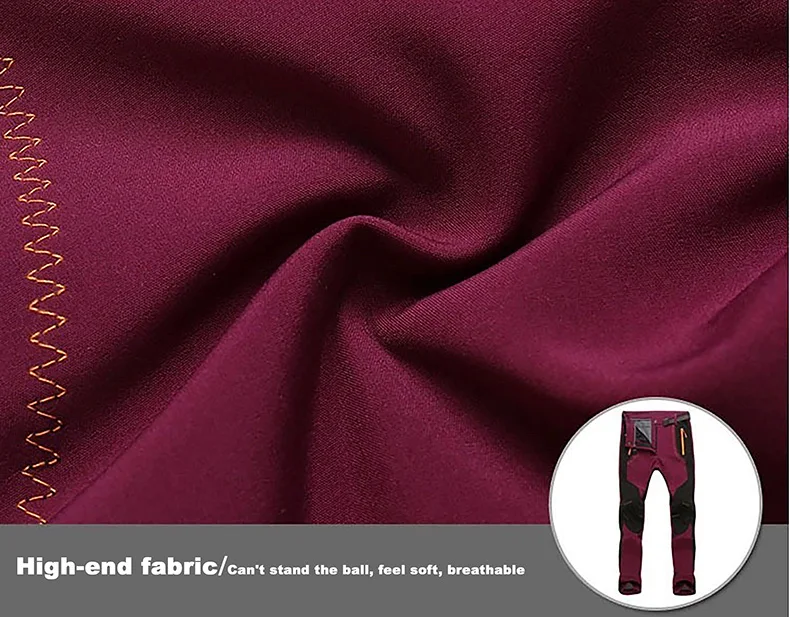 LNGXO Thick Warm Fleece Winter Pants Women Waterproof Hiking Trekking Camping Skiing Soft Shell Pants Outdoor Windproof Trousers